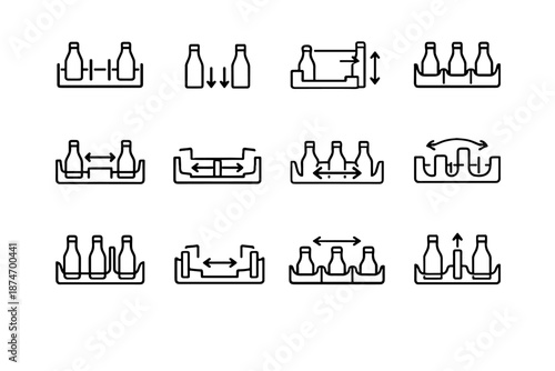 Option logic rack silhouette flexible set calm fridge icon adjustable customization vector