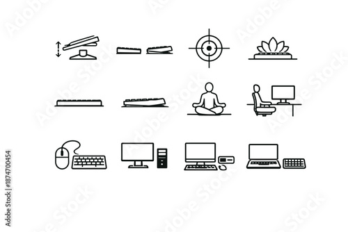 Vector dropped desk risk bend downward minimalist awareness crossed wrist icon compression