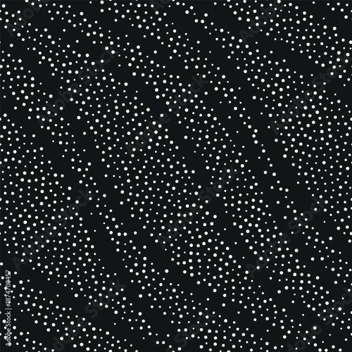Vector seamless pattern. Modern spotted texture. Repeating abstract dotted background. Graphic wavy stripes. Can be used as a swatch in Illustrator.