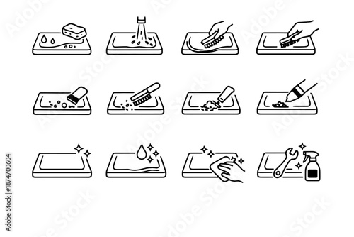 Minimalist logic vector removal icon maintenance silhouette channel following groove residue kitchen
