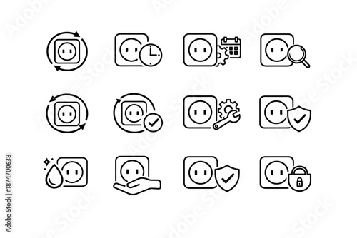 Safety around arrows icons icon socket habit routine circular vector periodic minimalist
