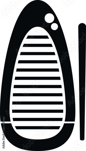 Inflatable raft dinghy with a paddle for water sports or leisure activity