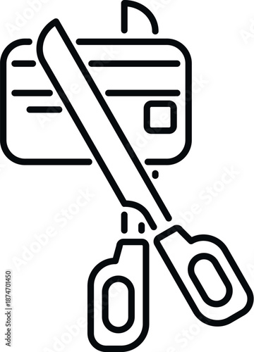 Scissors cutting a credit card, symbolizing freedom from debt and financial crisis