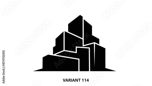 Geometric Pyramid Structure Illustration Design Element.