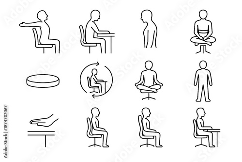 Healthy icon balance vector neck width core shoulder posture relaxed edge support