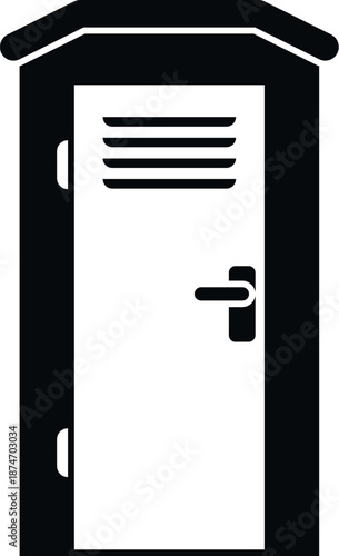 Portable toilet icon representing temporary public restroom facilities and hygiene