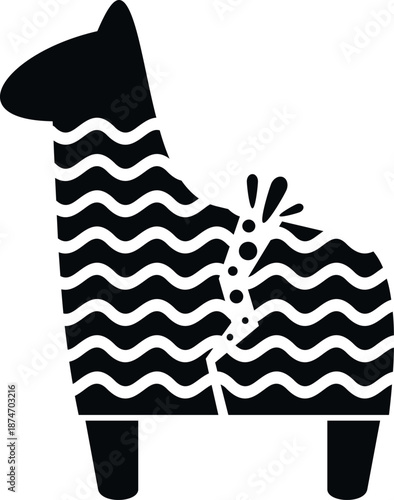 Llama pinata breaking at birthday party celebration