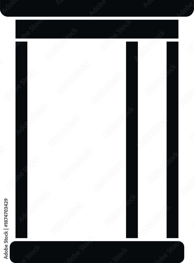 Naklejka premium Minimalist icon depicting an ancient column or pillar structure