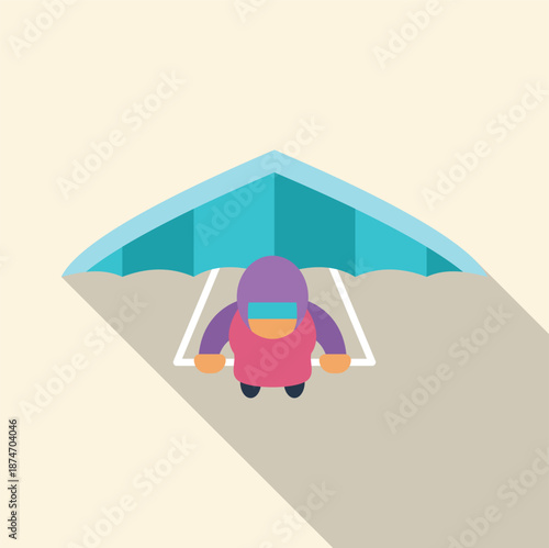 Person flying hang glider representing extreme sport and aerial adventure