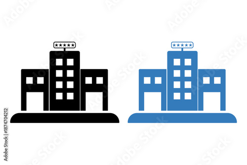 Hotel Building Modern Luxury Architecture Stock Illustration