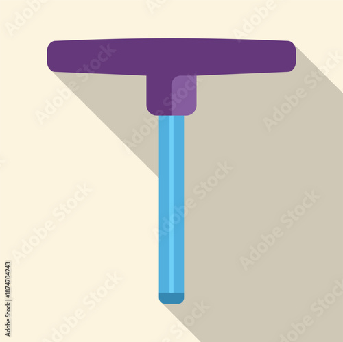 T handle hex key displaying a simple flat design with a long shadow