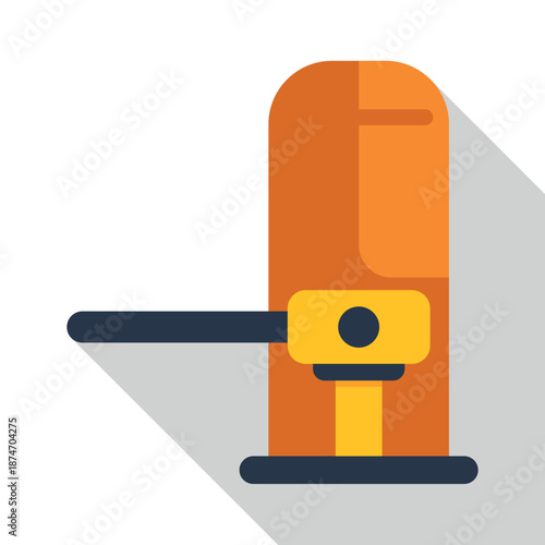 Bottle jack icon representing tool for lifting heavy objects with flat design