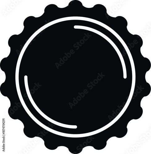 Bottle cap silhouette icon representing beverage sealing and closure