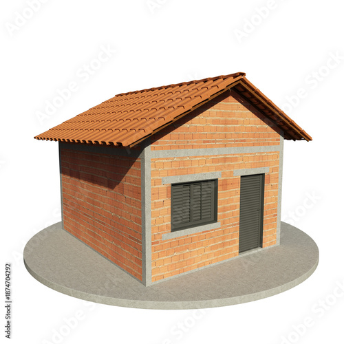wooden house isolated on white