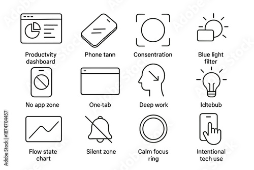 Icon tech idea dashboard deep icons work minimalist chart productivity no vector