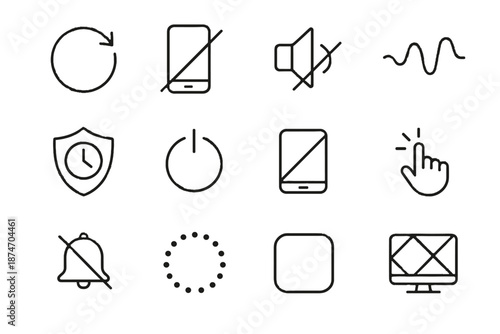 Wave off vector icon mindful alert grid space digital icons guard focus
