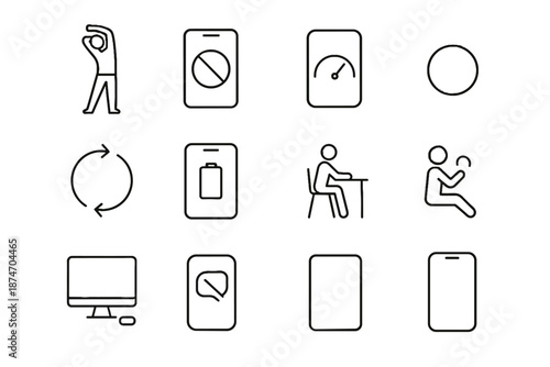 Save vector icons break digital frame focus breathing blank screen silent icon