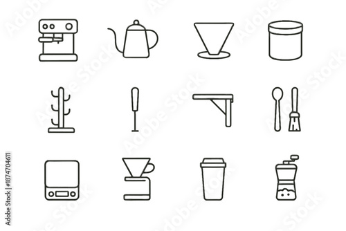 Frother travel stand reusable icon tiny small mug vector home coffee compact