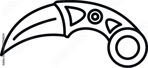 Karambit knife displaying a weapon, defense, and martial arts concept