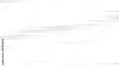 Abstract Black Halftone Dot Pattern With Dashed Horizontal Fading Lines And Minimalist Tech Style Vector Illustration