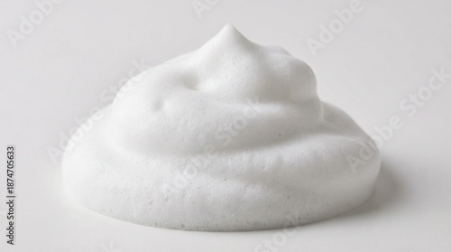 Close-up Texture of Thick White Cosmetic Foam or Mousse Bubbles Background