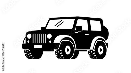 Vector illustration of a rugged off-road vehicle, an iconic 4x4 SUV, on transparent background