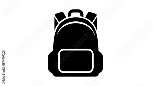 Vector illustration of a classic school backpack or rucksack for travel on transparent background