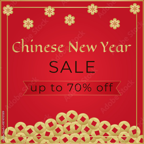 Chinese sale template, Chinese sale background, Chinese New Year sale flayer