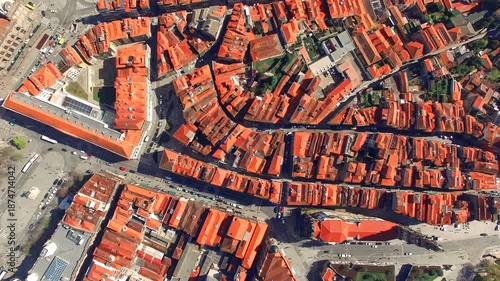 City Buildings of Porto in Portugal Top View