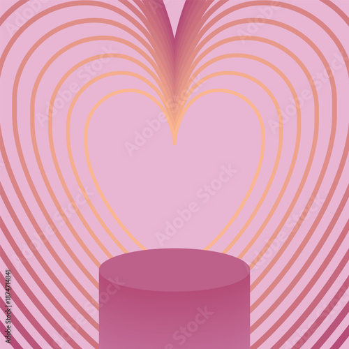 Happy valentine's day. Valentine's square vector design template for product display. Greeting cards, posters, and social media template.