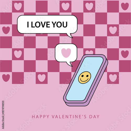 Happy valentine's day. Valentine's square vector design template. Greeting cards, posters, and social media template.