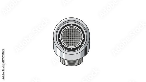 Aerator for faucet with threaded connector and mesh