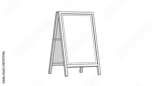 Aframe easel sign with blank white display panel