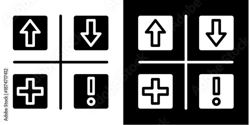Swot Analysis  Icon Set White Glyph Style Collection