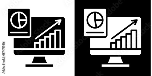 Data Analysis  Icon Set White Glyph Style Collection