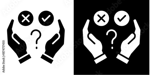 Decision Making  Icon Set White Glyph Style Collection
