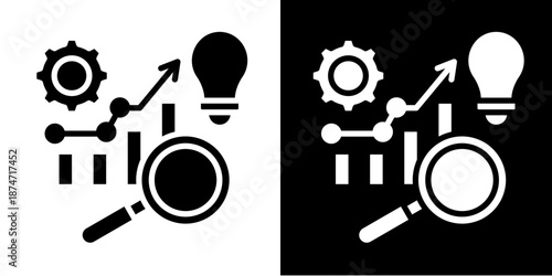 Opportunity Evaluation  Icon Set White Glyph Style Collection