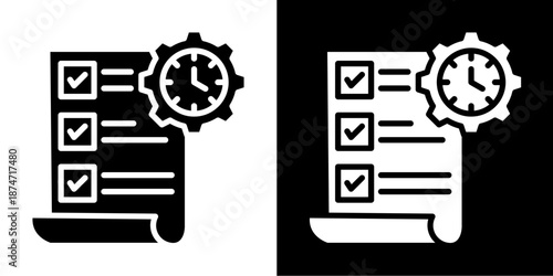 Task Management  Icon Set White Glyph Style Collection