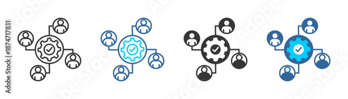 Coordination icon set multiple style collection	