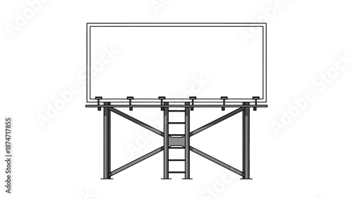 Billboard structure with a blank white display