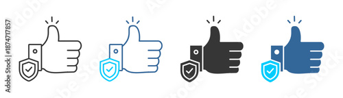 Trust icon set multiple style collection	