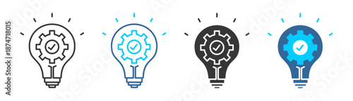 Strategy icon set multiple style collection	