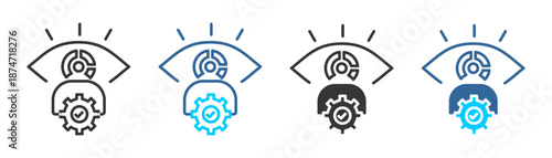  Supervision icon set multiple style collection	