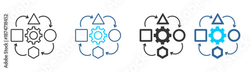 Adaptability icon set multiple style collection	