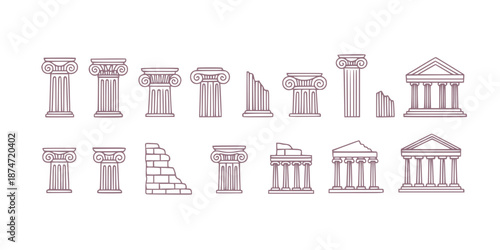 colonnade. stencil. vector with antique greek columns
