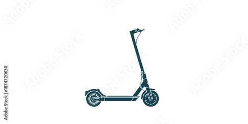 Electric scooter autoped vector high quality black icon isolated on white background
