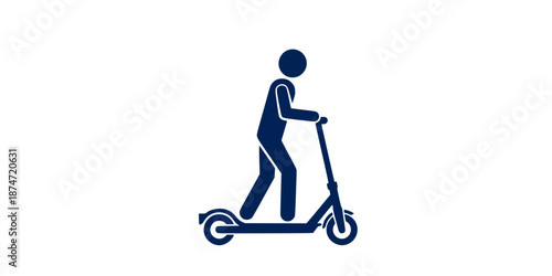 Electric scooter autoped vector high quality black icon isolated on white background
