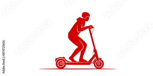 Electric scooter autoped vector high quality black icon isolated on white background
