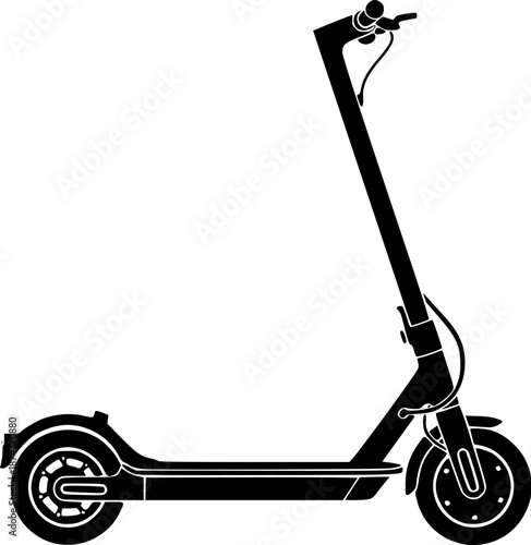 Electric scooter autoped vector high quality black icon isolated on white background
