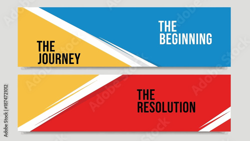 Journey Beginning Resolution Banner Signs.